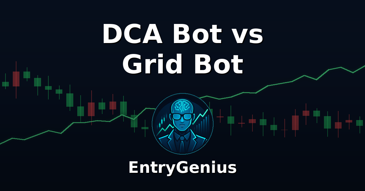 DCA bot vs grid bot comparison - EntryGenius guide